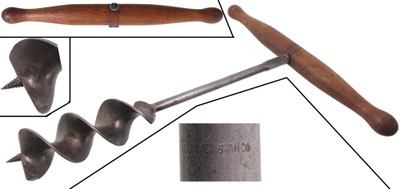 James Swan Company, Seymour, Connecticut, No. 12: Early 3" "Extra" "T" Auger Handle