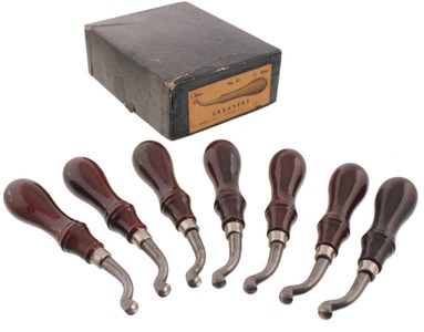 C.S. Osborne & Company, Newark, New Jersey, No. 21: Box Of Seven Unused #5 Crease Leather Tools
