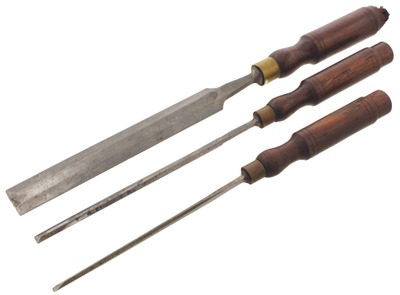 D.R. Barton & Company, Rochester, New York: Three Rosewood Hdl. Pattern Mkrs. Chisel