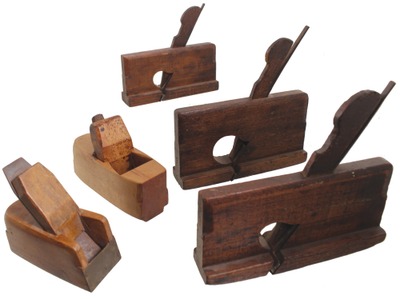 Assorted Makers: Five Coach Maker's Woodworking Planes