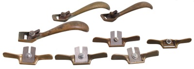 Unmarked: Lot Of Eight Cast Brass Spoke Shaves