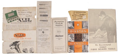 Assorted Makers: Lot Of Tool Related Ephemera