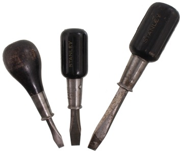 Stanley Rule & Level: Three "Hurwood" Screwdrivers