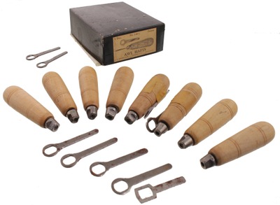 C.S. Osborne & Company, Newark, New Jersey, No. 485: Lot Of Eight Unused Leather Tool