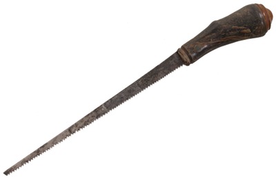 Welch & Company, Boston, Massachusetts: Unus. Bone Handle Keyhole Saw