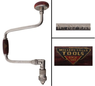 Millers Falls Company, Millers Falls, Massachusetts, No. 769-16: Rare 16" Sweep Ratchet Bit Brace