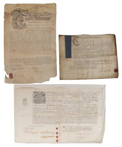 Assorted Makers: 3 18th Century Brit. Indenture Documents
