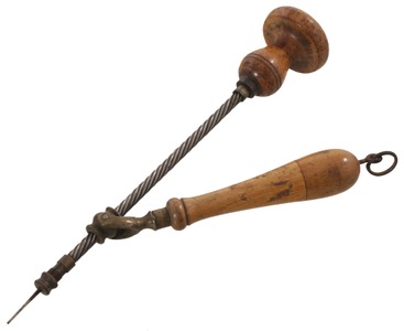 Unmarked: Small Boxwood & Brass Archimedian Dr