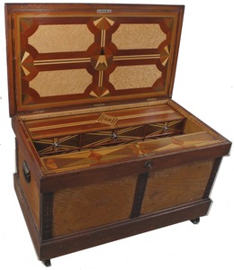 Unmarked: Fancy Marquetry Inlay Tool Chest