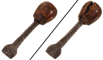 Unmarked: Early Burl Handle Button Hole Cutter