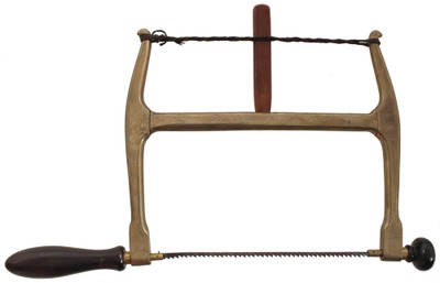 Unmarked: Magnificent Cast Brass Frame Bow Saw