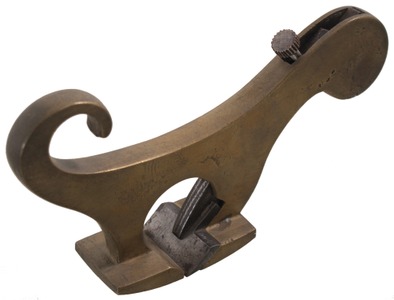 Unmarked: Solid Brass Coach Mkrs. "T" Rabbet Plane
