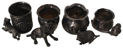 Assorted Makers: Four Silver Plate Toothpick Holders