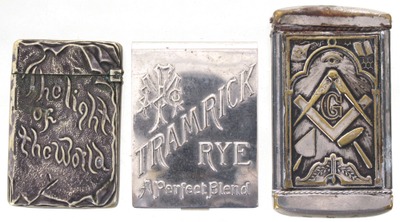 Assorted Makers: Three Emossed 19th C. Match Safes