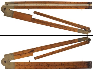 Benjamin Blakeley, 11 High Street, Lambeth, London, England: Early "Three Leg" Carpenter's Folding Rule