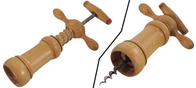 Unmarked: Unused Antique Boxwood Corkscrew