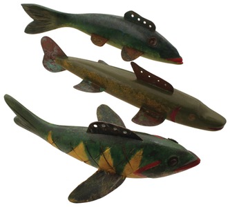 Robert Lindner, Clarence, New York: Three Upper Michigan Spear Fishing Decoys