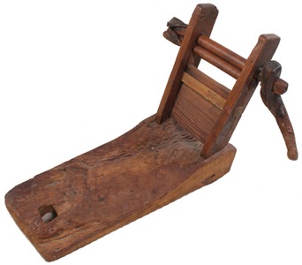 Unmarked: Early Wooden Hand Crank "Wringer"