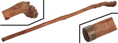 Unmarked: Carved Briarwood Walking Stick