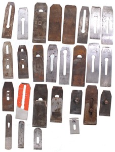 Assorted Makers: Lot Of Wooden Planeutting Irons