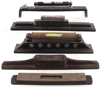 Assorted Makers: Five Cast Iron Machinist's Level