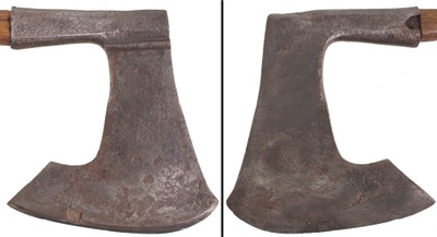 Unmarked: Early Single Bevel 10" Hewing Axe