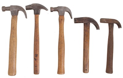 Assorted Makers: Lot Of Five Clean Early Hammers