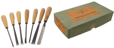 Buck Brothers, Millbury, Massachusetts: Unused Set Of Seven Carving Tools