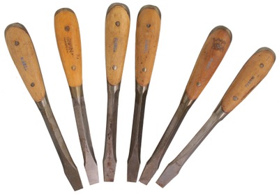 Tobrin Tool Company, Plantsville, Connecticut: Five Unused "Perf. Hdl." Screwdrivers