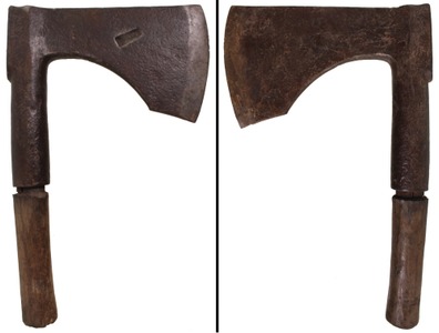 Unmarked: Early Long Shaft Sgl. Bevel Hewing Ax