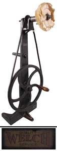 Welch Manufacturing Company, Chicago, Illinois: Cast Iron Hand Crank Grinding/Buffing Whe