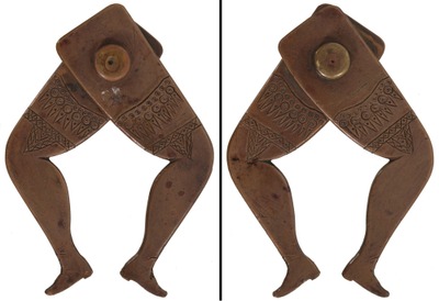 Unmarked: Pair Of Showy Bronze "Leg" Caliper