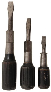 Stanley Rule & Level: Three "Hurwood" Screwdrivers
