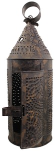 Unmarked: Early Pierced Tin Candle Lamp