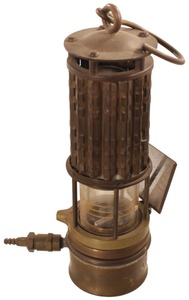 Wolf Safety Lamp Company, New York, New York: Early Brass Miner's Safety Lamp