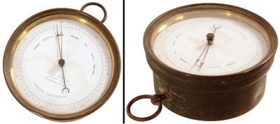 Joseph T. Large, U.S.N., Williamsburgh, New Hampshire: Mid-19th Century Brass Case Barometer