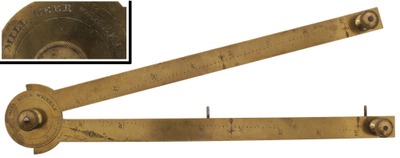 W. Wright, Glossop, England: Ornate Solid Brass Gear Tooth Calculato