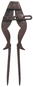 Unmarked: Pair Of Unusual "Ladyleg" Caliper