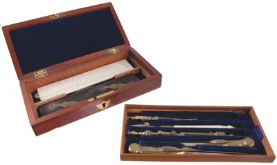 Unmarked: Extra Clean 19th C. Drafting Set