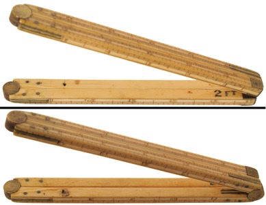Unmarked: Early Ivory & Brass Folding Rule