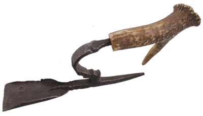 Unmarked: Fancy Staghorn Hdl. Farrier's Butteris
