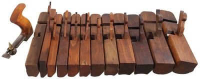 Multiform Molding Plane Company, Charlestown, Massachusetts: Stepped Set Of 11 H/R Molding Plane