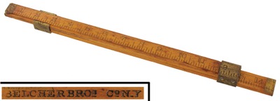 Belcher Bros. & Company, New York, New York: Rare Sliding Inside Measure Rule