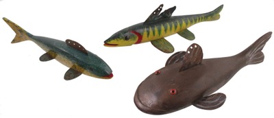 Robert Lindner, Clarence, New York: Three Upper Michigan Spear Fishing Decoys