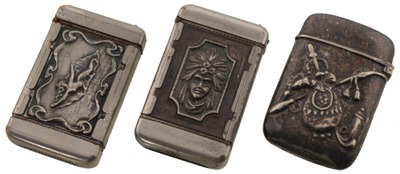 Assorted Makers: Three Emossed 19th C. Match Safes