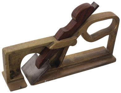 Unmarked: Solid Brass Coach Mkrs. "T" Rabbet Plane