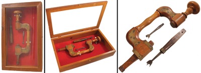 Unmarked: Early Beech & Brass "Pod" Type Brace