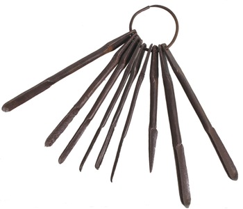 Unmarked: Set Of 9 Flat Tang Auger Bits