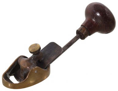 Unmarked: Solid Brass Violin Mkrs. Handled Plane