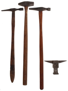 Assorted Makers: Three Delicate Metal Working Hammers